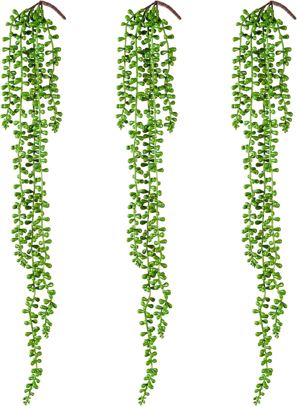 3PCS Artificial Succulents Hanging Plants,27.5 Inch Fake String of Pearls Greenery Plants 5 Branches for Fall Home Garden Office Party Balcony Wall Indoor Outdoor Autumn Decoration