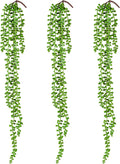 3PCS Artificial Succulents Hanging Plants,27.5 Inch Fake String of Pearls Greenery Plants 5 Branches for Fall Home Garden Office Party Balcony Wall Indoor Outdoor Autumn Decoration
