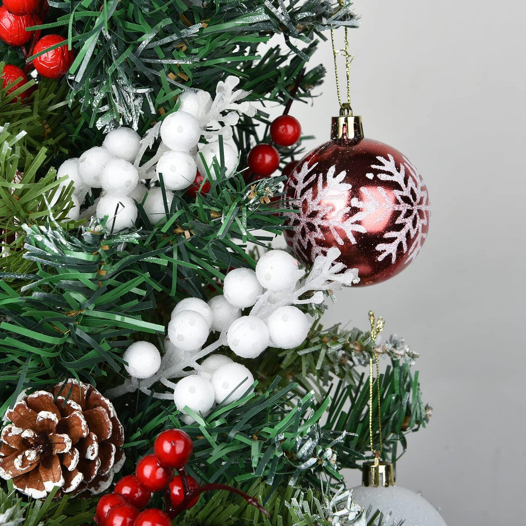 Red Berries Picks Clearance, 14 Pack Artificial Berry Stems for Christmas Tree Decorations, Crafts, Holiday and Home Decor, 7.9 Inches (White)