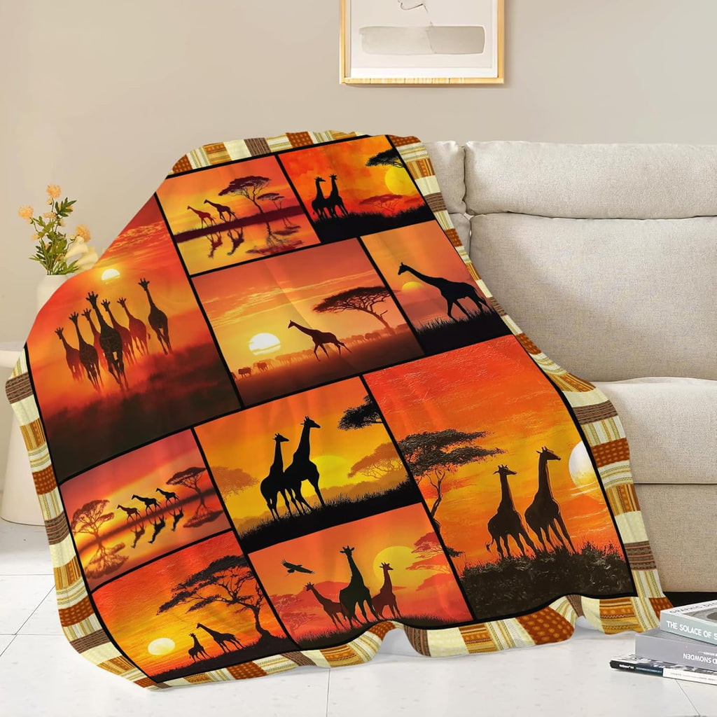 Giraffe Throw Blanket Giraffe Stuff Gifts for Kids Girls Boys Adults Women Men Soft Cozy Warm Plush Fluffy Fuzzy Fleece Blanket Decor 40''X50''