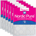 Nordic Pure 20x25x1 (Actual Size: 19 1/2 x 24 1/2 x 3/4) Tru Mini Pleat MERV 12 AC Furnace Air Filters – 2.5X More Media for Longer-Lasting, High-Efficiency Filtration - 6 Pack