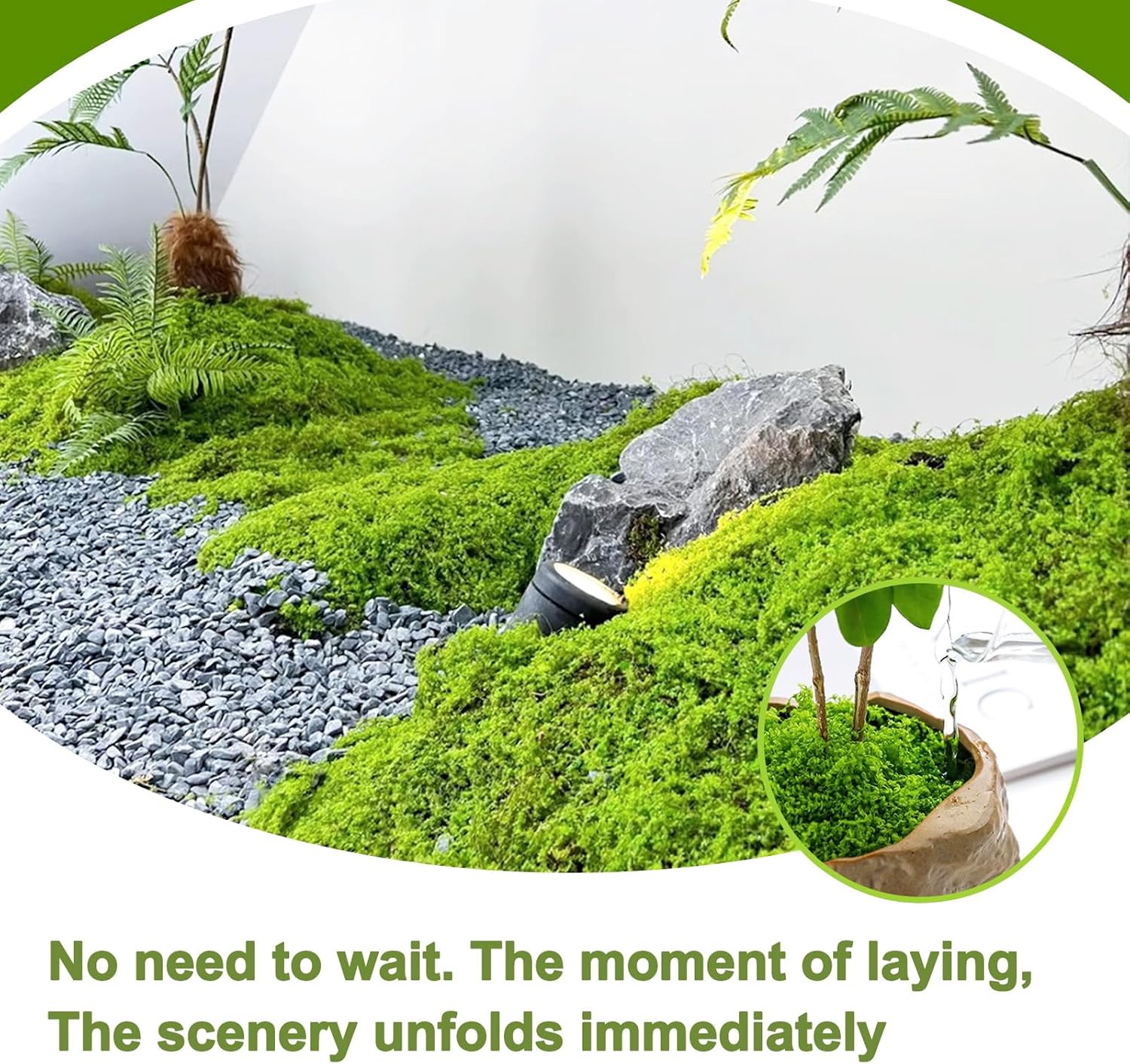 Artificial Moss Mat for Decoration Carpet Grass Wall, Natural Decorative for Plants Indoor with Base Fabric, 39.37 * 78.74 inch Artificial Moss Mat Suitable for DIY