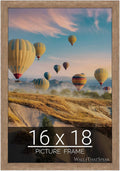 wallsthatspeak 16x18 Brown Barnwood Picture Frame for Puzzles Posters Photos or Artwork