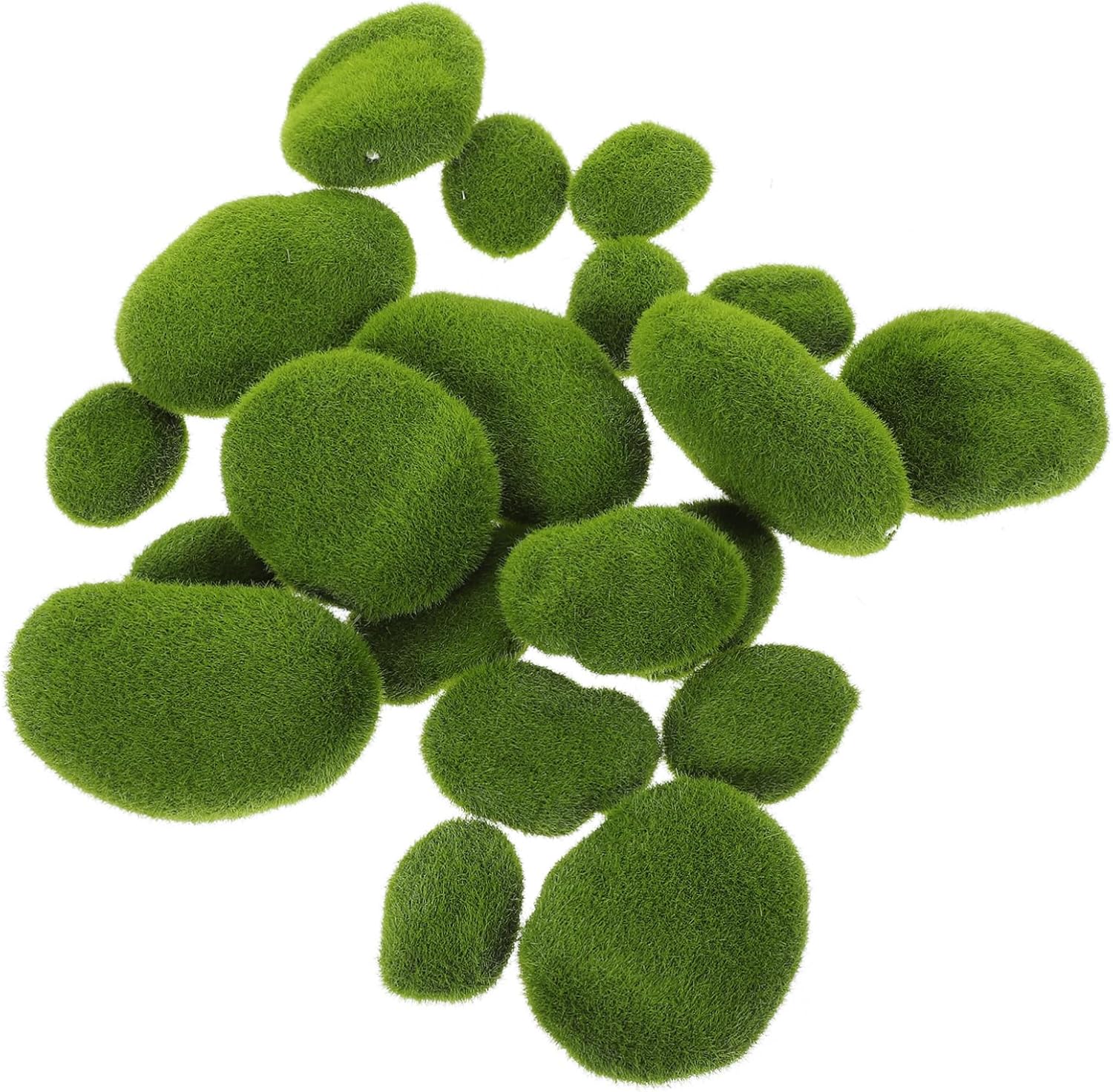 CORHAD 20pcs Realistic Artificial Mossy Stones Green Moss Rocks Rocks for Terrarium Moss Wall Decorative Balls DIY Micro Landscape