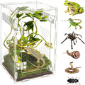 Acrylic Jumping Spider Habitat, Reptile Terrarium Easy Assembly, Bug Enclosure, Praying Mantis Habitat, Frog Enclosure, 9.8 * 5.9 * 5.9in