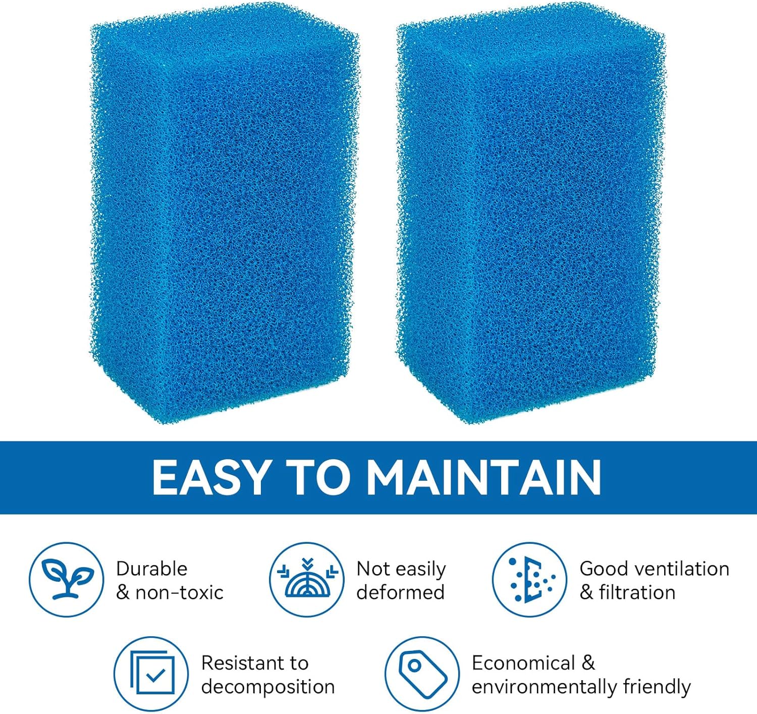 Bio-Foam for AC30 Power Filter - Replacement Aquarium Sponge Filter Media Foam Construction for Use in Freshwater & Saltwater Aquariums, 30PPI Sponge Pads (3 PCS)