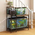 Wisdom Star 10-20 Gallon Aquarium Stands Metal Frame, Fish Tank with Stand with Cabinet Storage, 33.1" L * 15" W Tabletop, 330LBS Capacity, Fits Aquarium,Turtle Tank or Reptile Terrariums, Black
