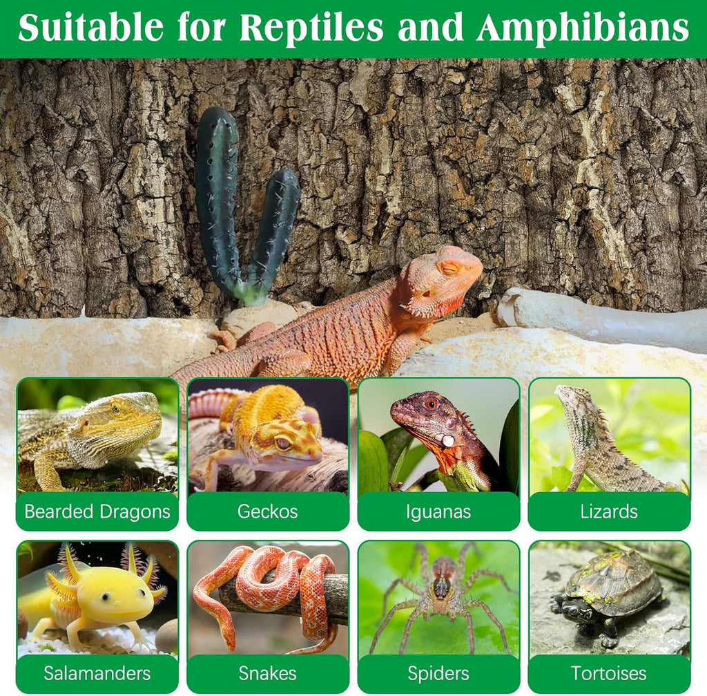 kathson 2PCS Cork Tile Background Bark 11.8”Lx7.9”W Terrarium Backdrop Wall Decor Natural Reptile Climbing Mat Habitat Decor for Spider Gecko Lizard Chameleon Bearded Dragon Turtle Snake