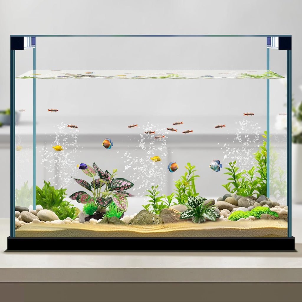 Reptile Artificial Plants, Terrarium Plants Decorations Supplies, Aquarium Fish Tank Plant, Amphibian Habitat Hideout Tank Accessories (M Set-2pcs/A)