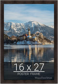 wallsthatspeak 16x27 Espresso Brown Picture Frame for Puzzles Posters Photos or Artwork