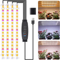 Four Strip Growing Lamp for Indoor Plants, Red & 3000K & 6000K Full Spectrum LED Grow Light Strips with Auto ON/Off 3/9/12H Timer,10 Dimmable Levels for Green House Succulent (13 in)