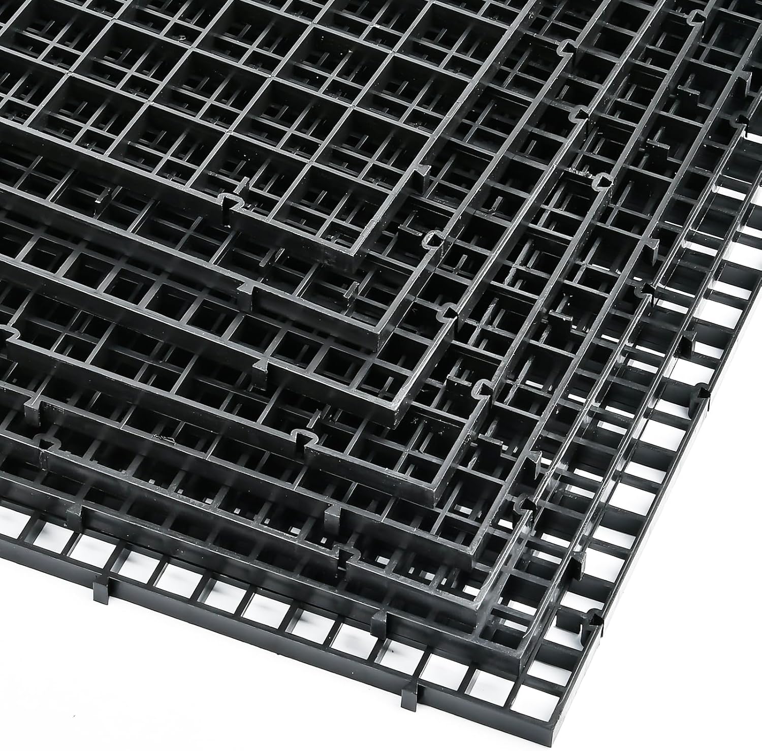 Supkiir 14pcs Aquarium Fish Tank Divider, Plastic Grate Isolation Board Partition, Black Aquarium Filter Bottom Tray Egg Crate Light Diffuser Grid Panel