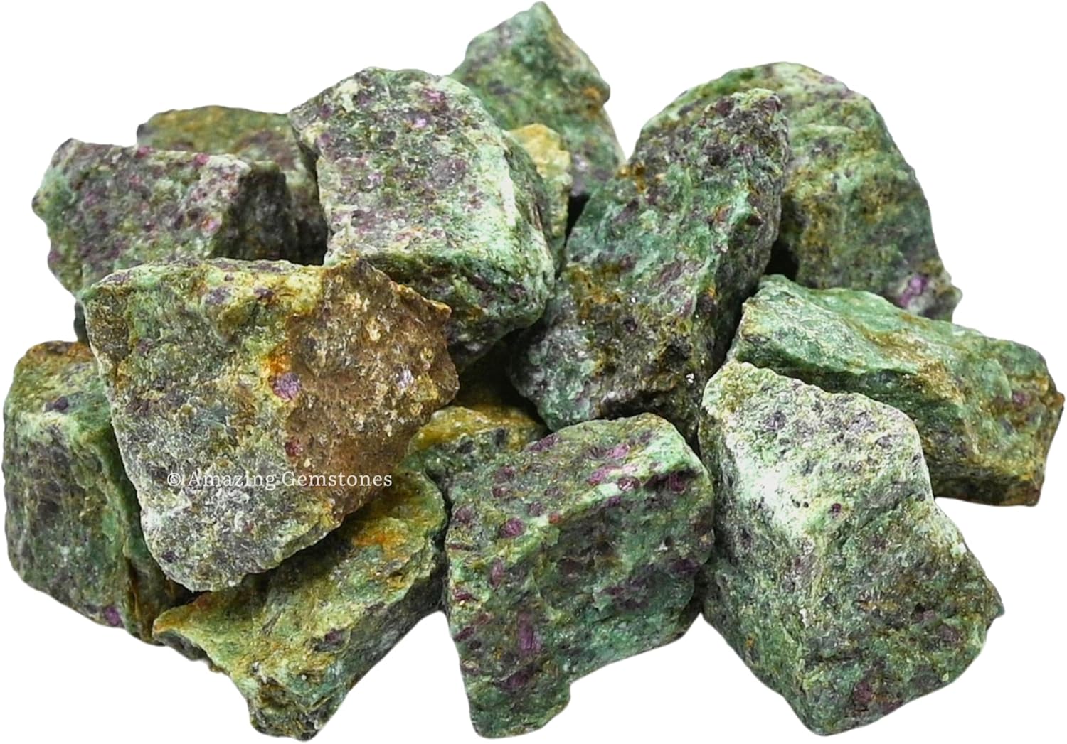 Ruby Fuchsite Raw Crystals and Healing Stones, Natural Rocks for Tumbling and DIY Raw Stones and Crystals (1 lb)