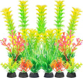 AQUANEAT Artificial Fish Tank Plants, Aquarium Decorations, Yellow Plastic Accessories, 10pcs