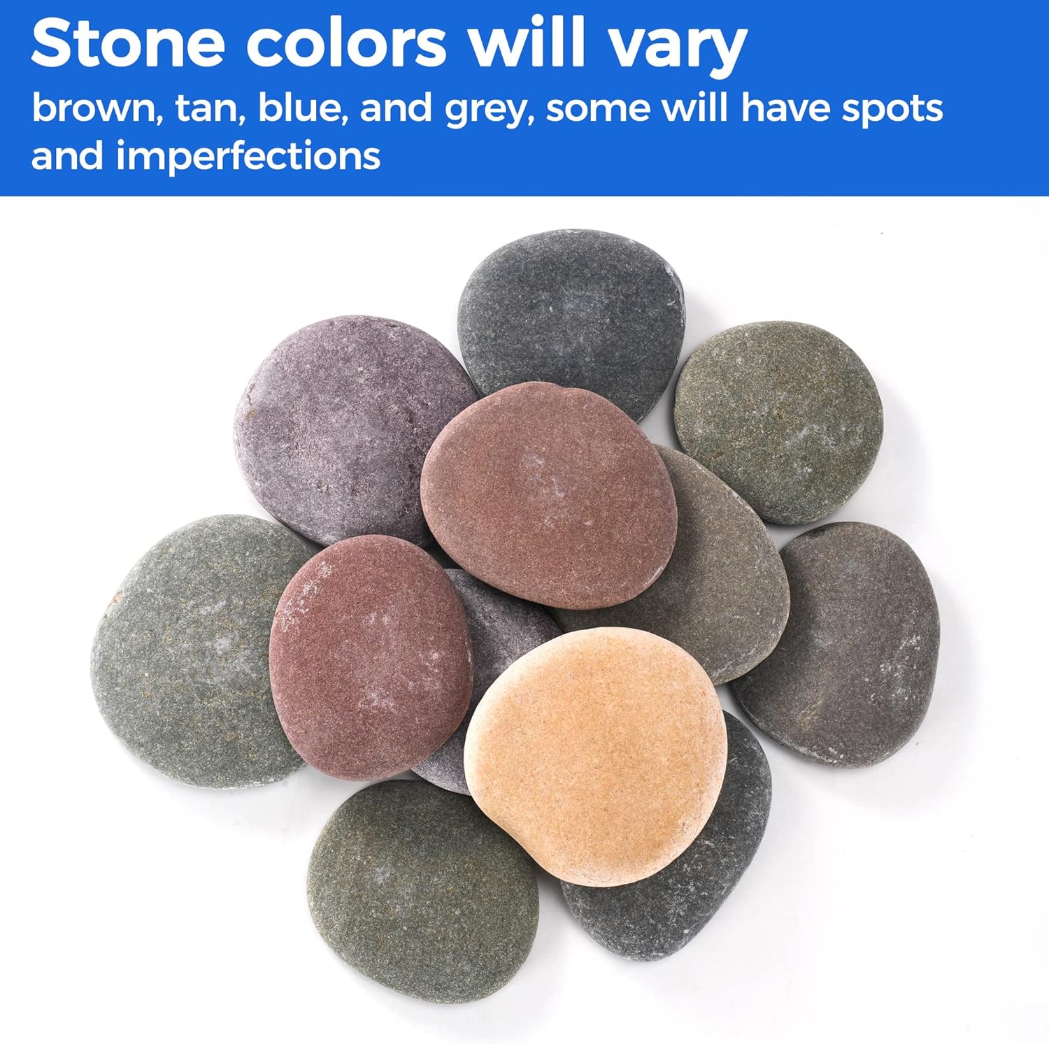 ROCART 6 PCS Extra Large Rocks for Painting, 4-5 Inches Flat Painting Rocks for Arts & Crafts, Natural Smooth River Rocks for Painting, Kindness Rocks, Decoration, DIY, Crafting Gift