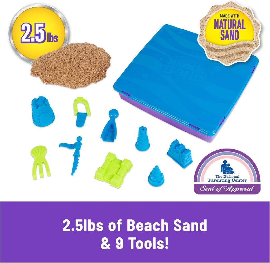 Kinetic Sand, Deluxe Beach Castle Playset with 2.5lbs Play Sand, Tools & Molds, Sensory Toys, Stocking Stuffers for Kids Ages 3 and up