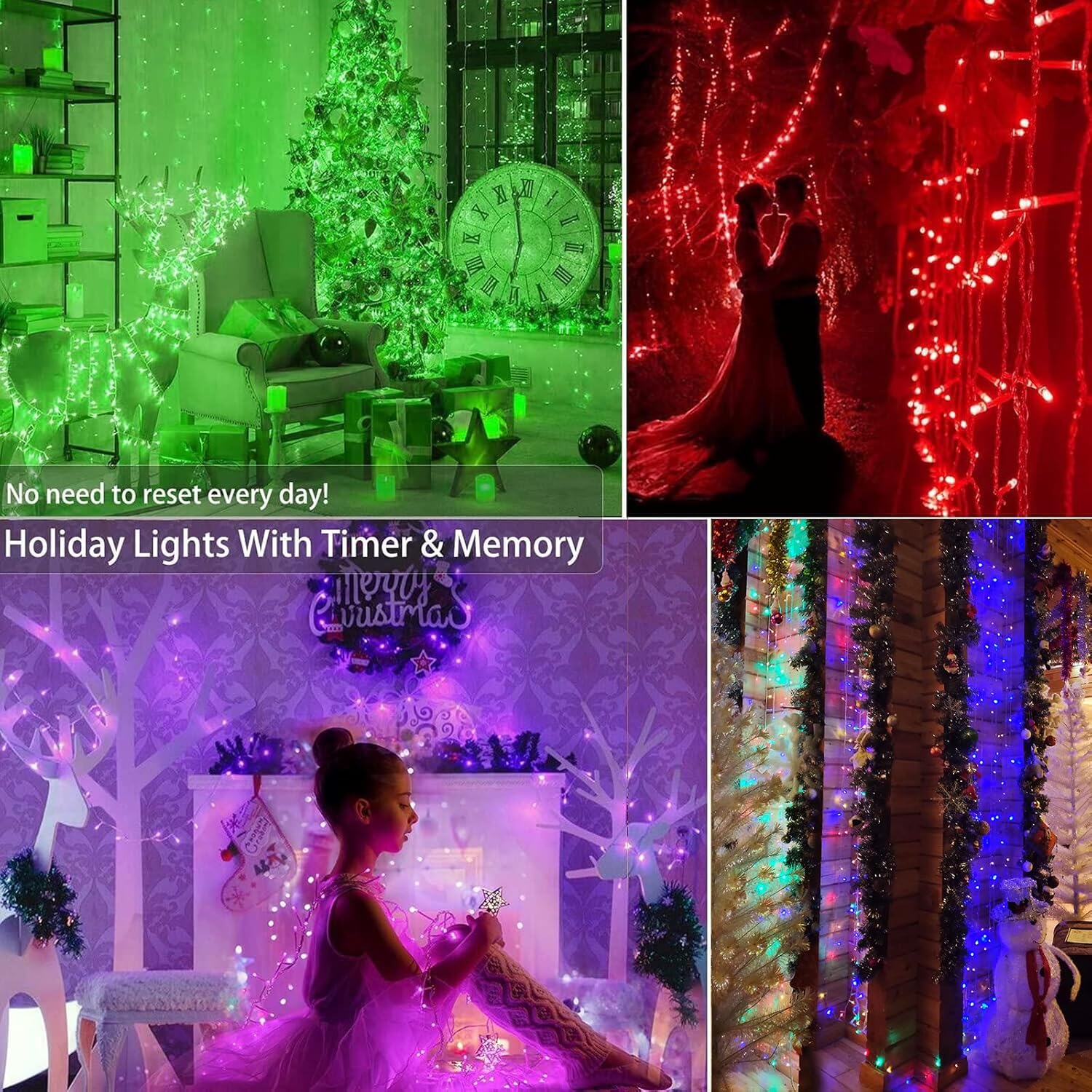 BrizLabs RGB String Lights, Color Changing Orange Purple Halloween Lights, 100 LED 33ft USB Christmas Light Dimmable with Remote, Mini Christmas Light String Clear Wire for Halloween Xmas Thanksgiving