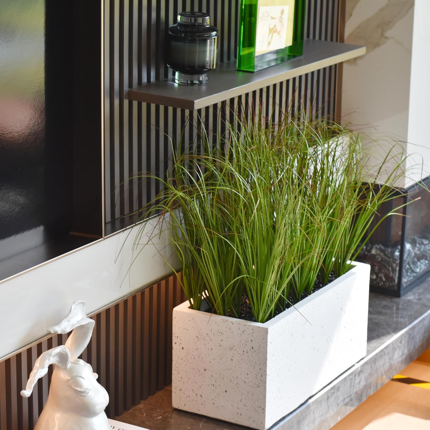16PCS Artificial Plants,Artificial Shrubs Wheat Grass Greenery,Artificial Greenery Stems Fake Outdoor Plants for Home Decor,Fake Tall Grass Artificial Grass Plant for Outdoor Indoor Decor