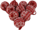 WEWILL 2.75" 10 PCS Red Knitted Sweater Christmas Ball Christmas Tree Ornaments Festival Xmas Party Gifts Decorations Snowflake Pattern
