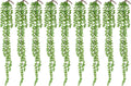 9PCS Artificial Succulents Hanging Plants,27.5 Inch Fake String of Pearls Greenery Plants 5 Branches for Fall Home Garden Office Party Balcony Wall Indoor Outdoor Autumn Decoration