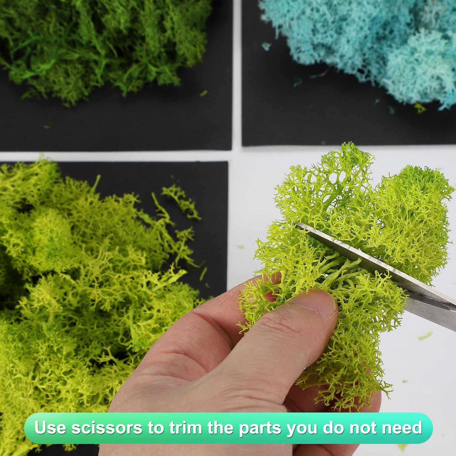 uxcell Preserved Reindeer Moss, 14oz Fake Moss for Crafts Artificial Dried Moss for Decoration Terrariums Potted Plants, Light Green/Dark Green/Yellow/Chartreuse