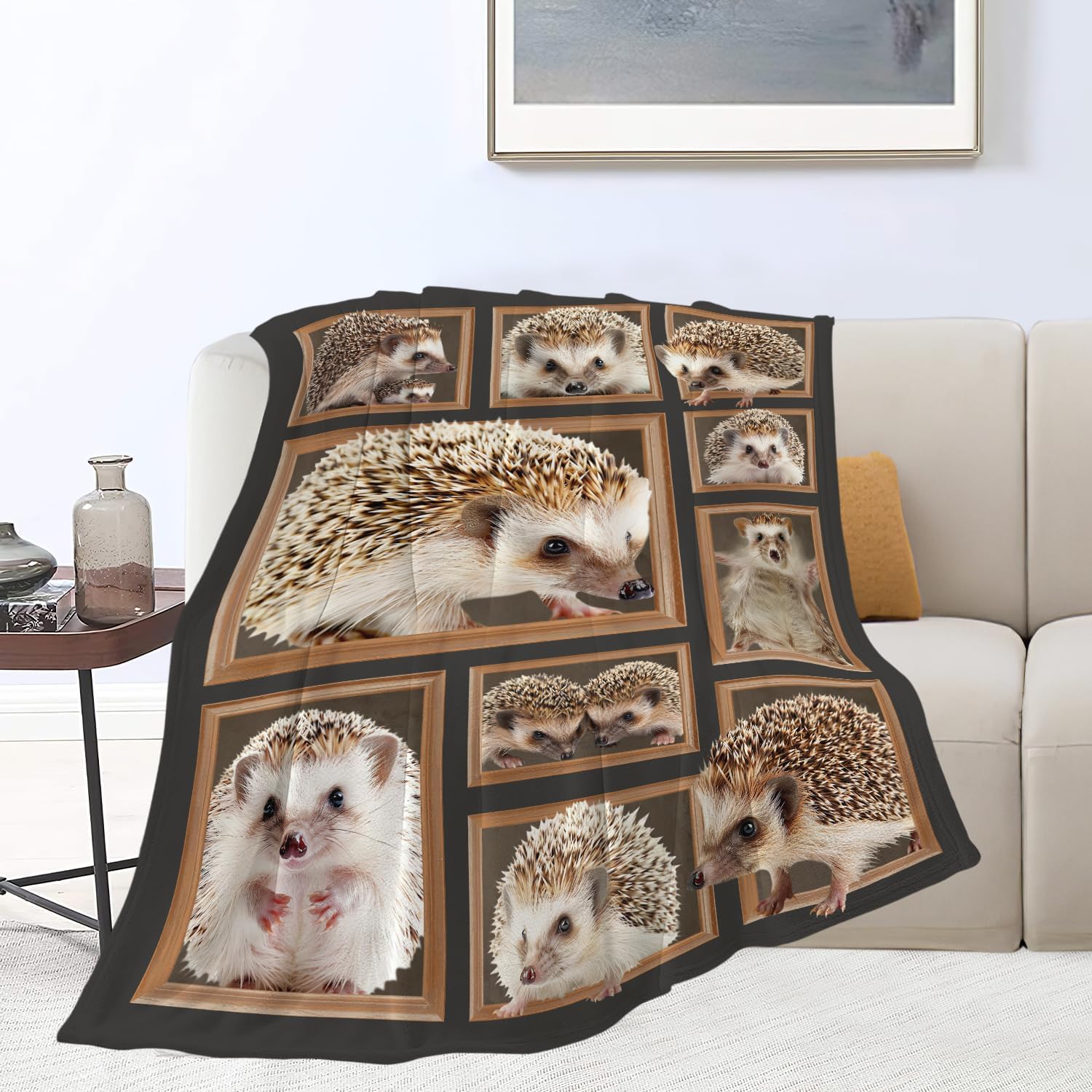 Hedgehog Blanket Hedgehog Throw Blanket Gifts for Girls Women Kids Boys Adults Men Super Soft Cozy Plush Fluffy Fuzzy Fleece Blanket Home Decor 50''X60''