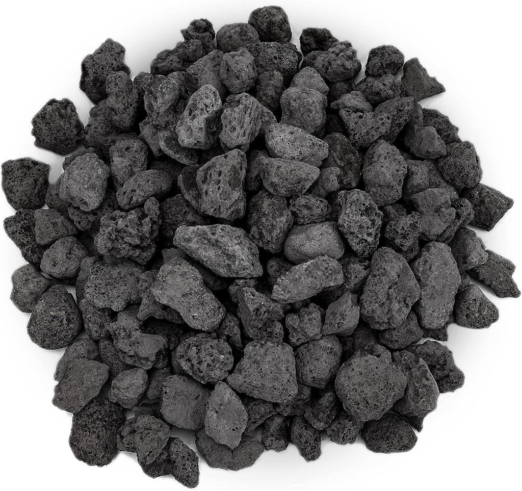 Mr. Fireglass Natural Lava Rock, 0.4"- 0.8" Small Volcanic Lava Rock for Indoor & Outdoor Fire Pits, Fireplaces, Fire Bowls & Fire Table, Decorative Garden Landscaping, Potted Plants -10 Pounds, Black