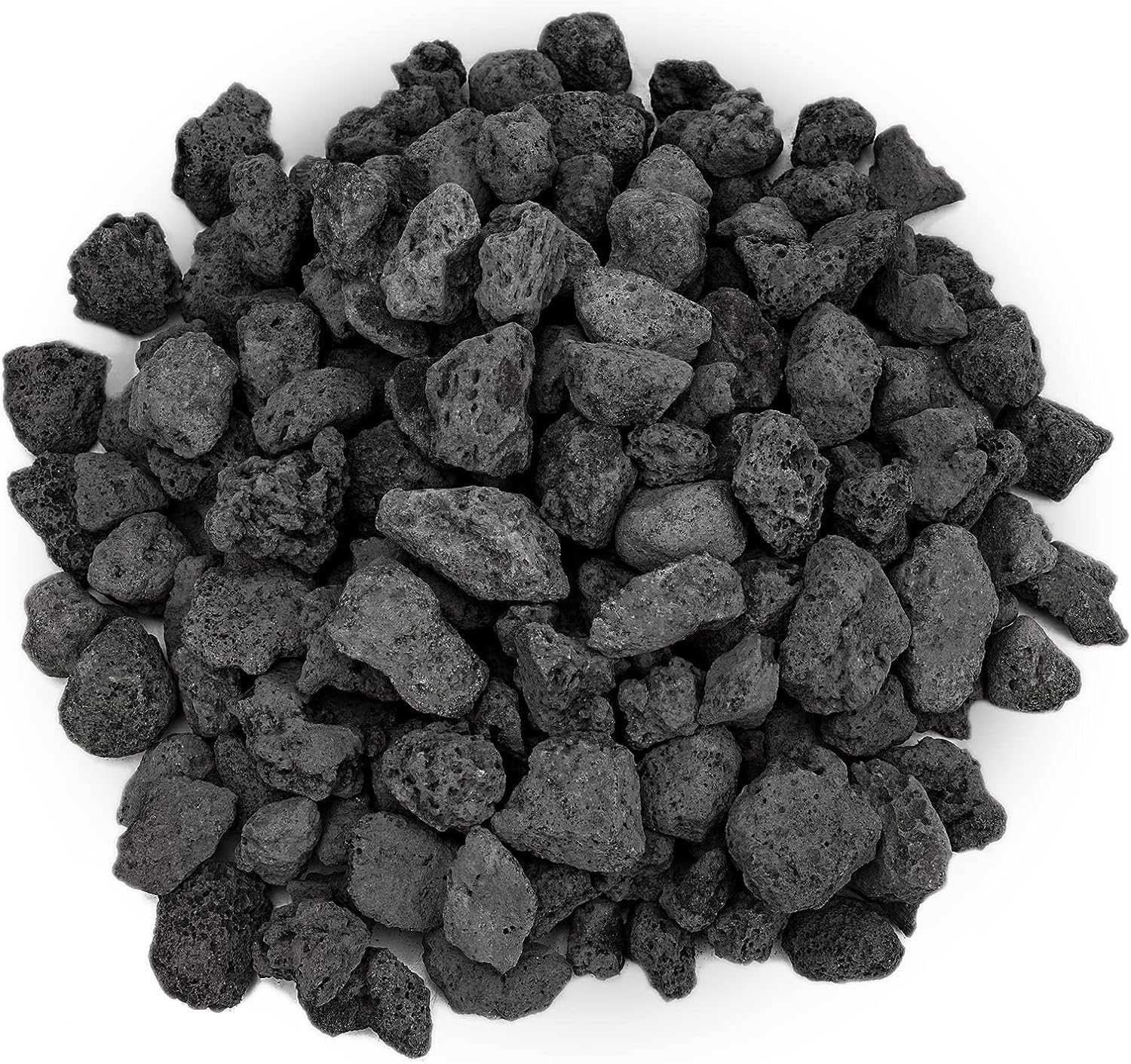 Mr. Fireglass Natural Lava Rock, 0.4"- 0.8" Small Volcanic Lava Rock for Indoor & Outdoor Fire Pits, Fireplaces, Fire Bowls & Fire Table, Decorative Garden Landscaping, Potted Plants -10 Pounds, Black