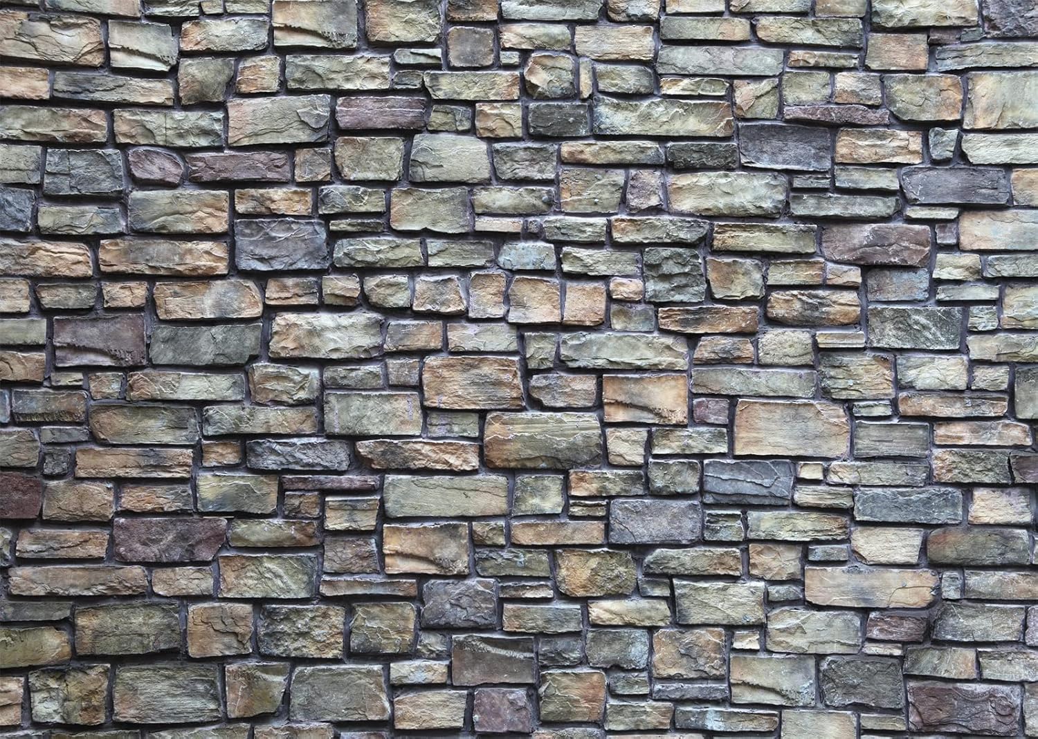 7x5ft Fabric Rustic Brick Wall Backdrop Retro Rustic Countryside Grunge Rock Stone Texture Photography Background Retro Wallpaper Birthday Holiday Party Banner Photo Studio Shoot Studio Props