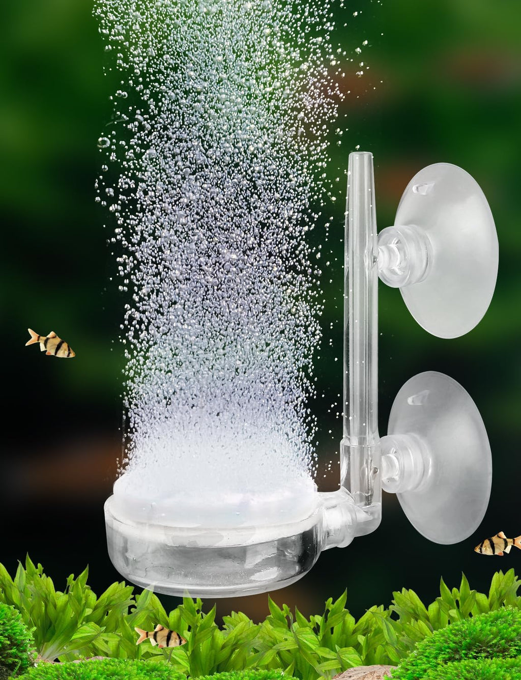 Upettools 1.4inch Aquarium Air Stone Fish Tank Nano Bubble Stone Kit with Control Valve Quiet Super-High Dissolved Oxygen Diffuser Makes Super Tiny Bubbles for Betta Fish & Small Tank
