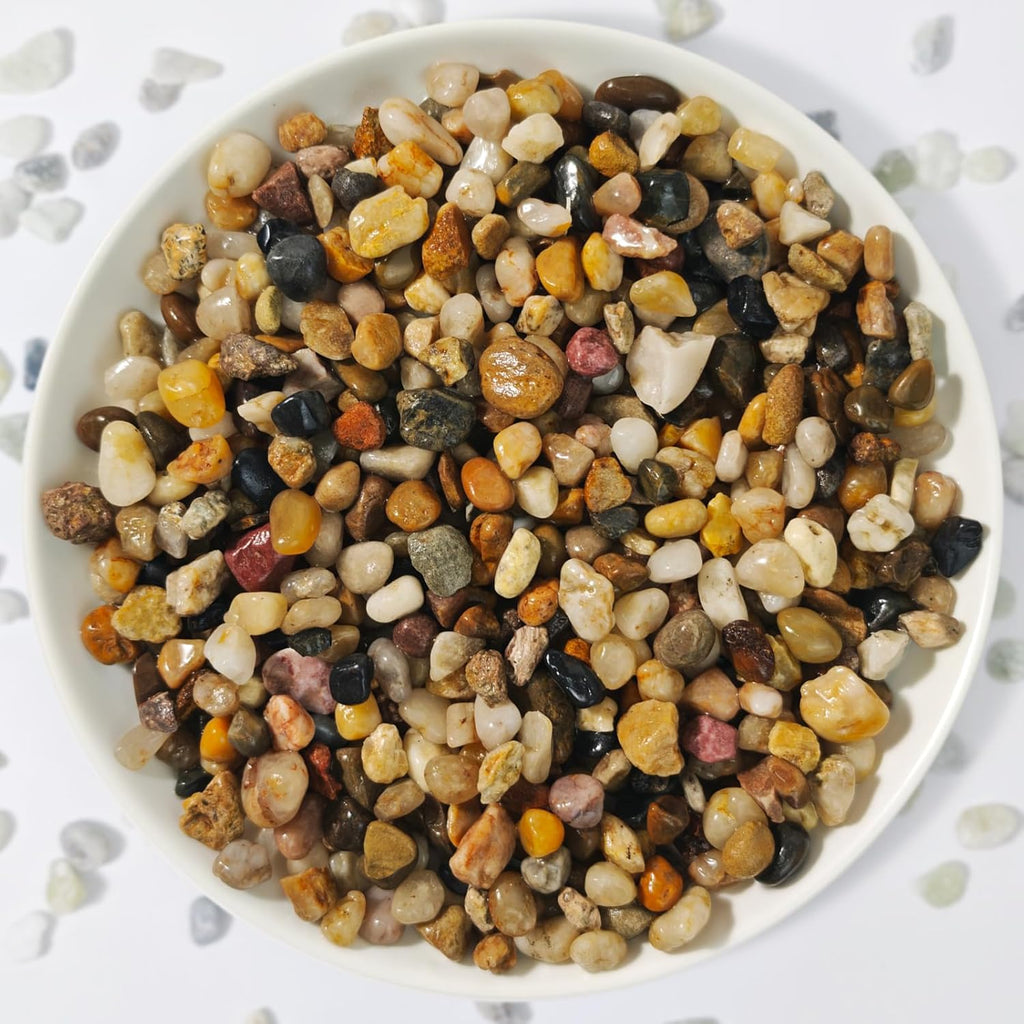 3Lb Pebbles for Indoor Plants,River Rocks for Succulent Plants,Aquarium Gravel,Decorative Stones Bonsai Garden Pebbles,Aquarium Rocks for Landscaping,Plants,Vase Fillers (Brown)