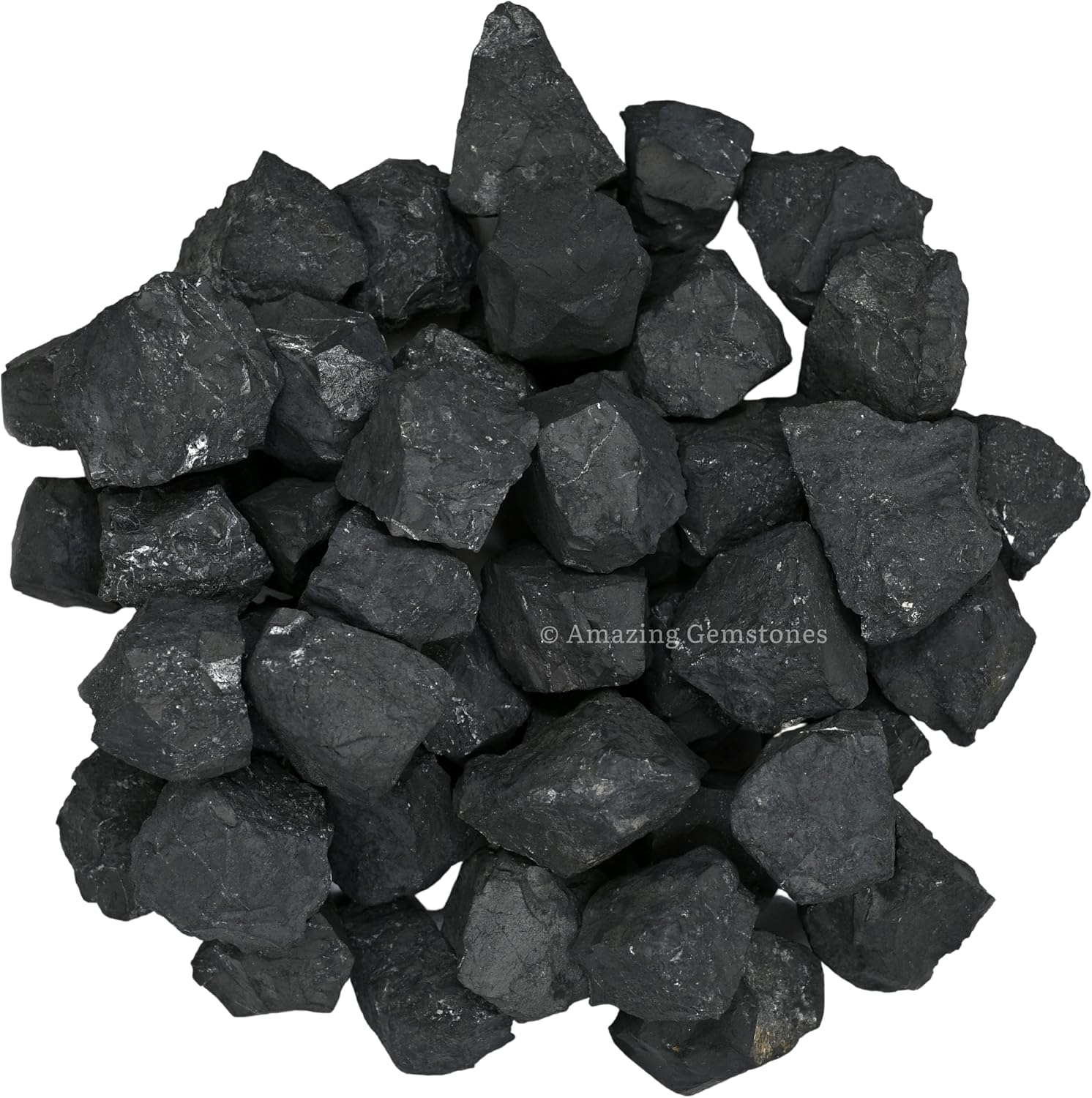 Amazing Gemstone Shungite Raw Crystals and Healing Stones, Natural Rocks for Tumbling and DIY Raw Stones and Crystals (1 LB)