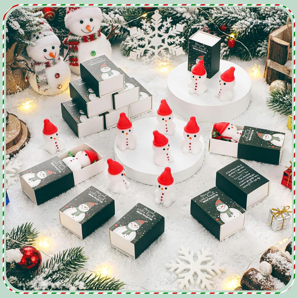 Wettarn 24 Sets Winter Break Gifts Snowman Stress Balls with Support Gift Boxes Bulk Christmas Party Favors for Students Teachers Relief Toys Office Classroom Prizes Holiday Stuffers