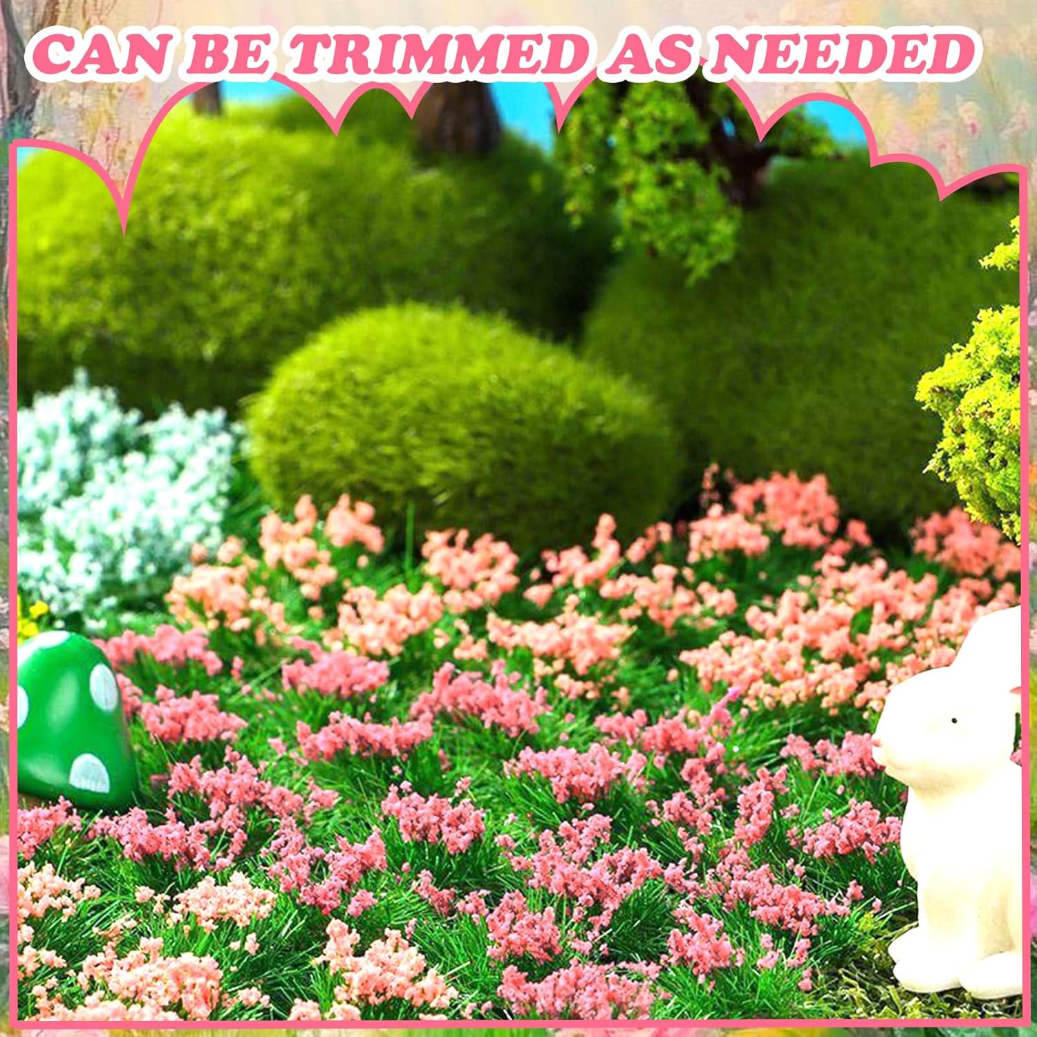 Warmtree Hand Torn Model Grass Tufts Flower Cluster for Miniature Scenery Applicable for N & HO Scale for Train Layouts Diorama Supplies and Architectural Models (Sakura Pink)