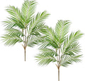 Hollyone 2PCS Artificial Palm Plants Leaves 30.7" Fake Tropical Areca Palm Bushes Tree Leaf Large Faux Greenery Stem Shrubs for Indoor Outdoor Home Garden Arrangement Jungle Safari Wedding Party Decor
