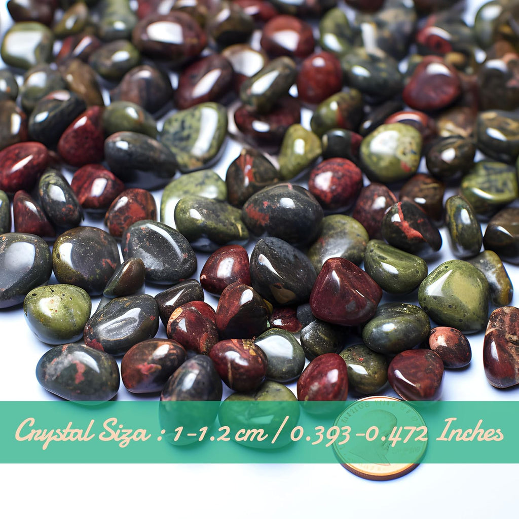 Polished Dragon Blood Jasper Crystal Chips Set, 0.4", 128 Pcs - Handpicked Tumbled Stones and Crystals Bulk for Healing, Reiki, Meditation, Witchcraft and Home Decor