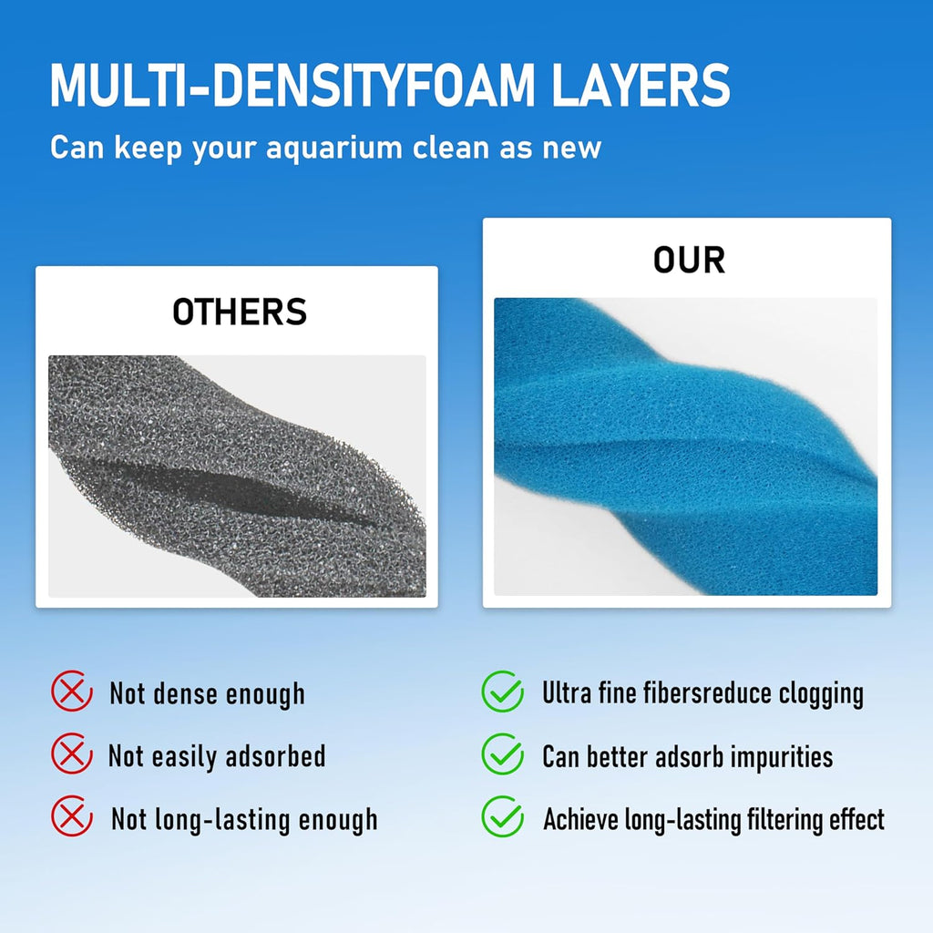 406/407 Bio Foam Value Pack for Fluval 406/407 Canister Filters,Replacement Aquarium Filter Media,12Pcs
