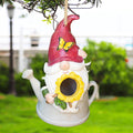 Topadorn Bird House Resin Carved Butterfly Birdhouse, Hanging Resin Garden Bird House Decoratvie Birdhouse, Red