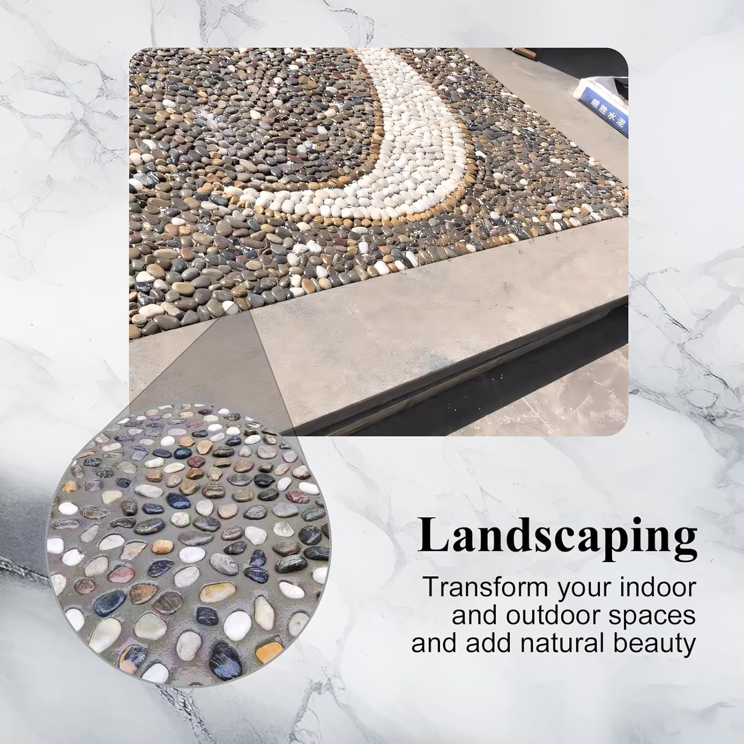 Natural Pea Gravel Pebbles for Plants, Fish Tank Gravel, Small Rocks for Outdoor Landscaping, Terrarium, Fish Tank, Home Decoration (10 Pounds, 0.6-1.2 inch, Black)