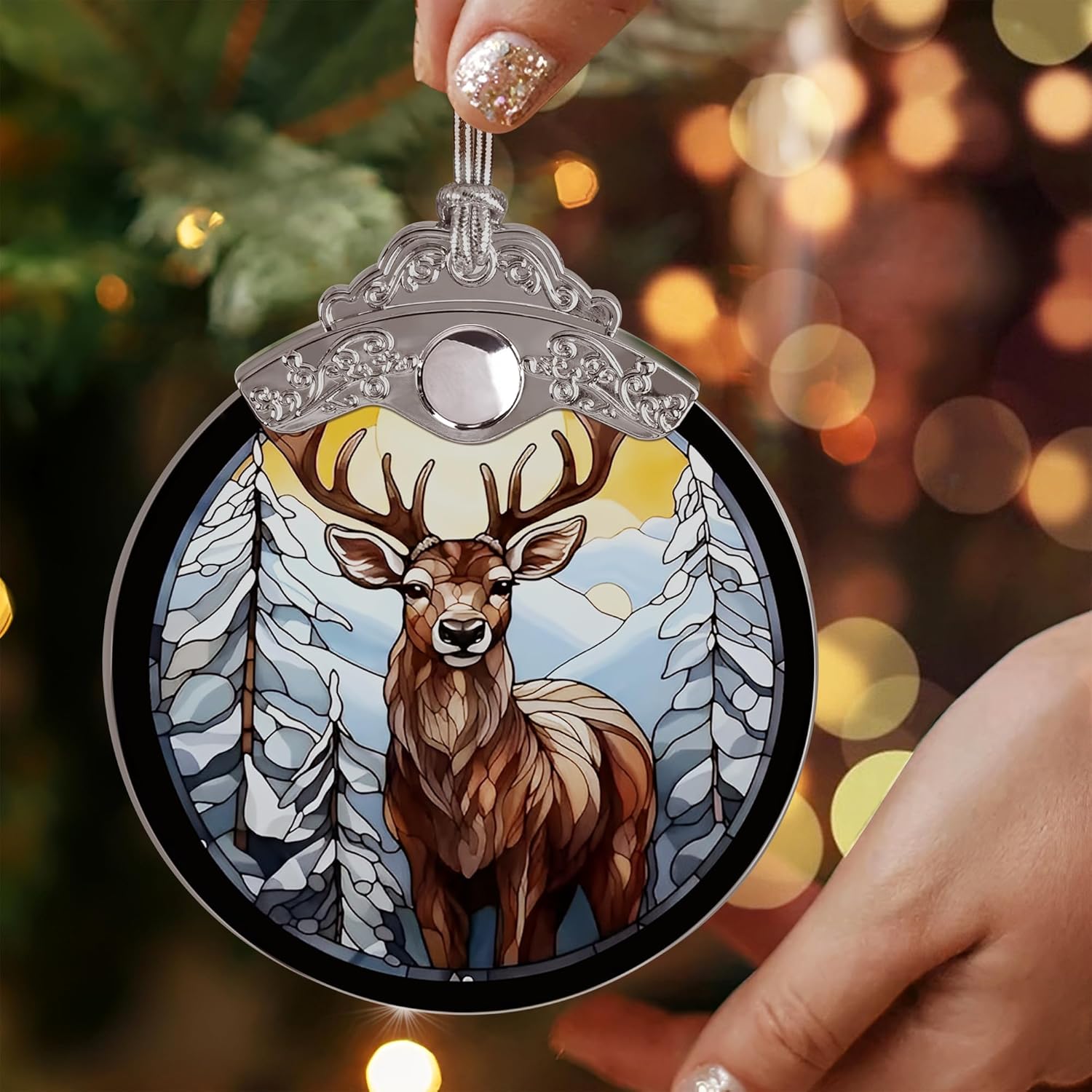Deer Ornaments for Christmas Tree - Jocidea Deer Christmas Ornament - Beautiful Deer Ornament Gift - Holiday Keepsake - Deer Stocking Stuffer - Deer Gift