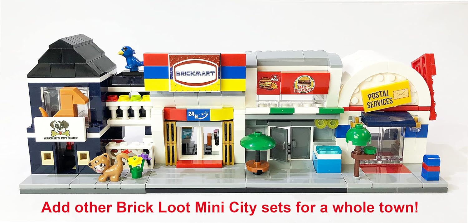 Brick Loot Exclusive Mini City Brickmart Brick Toy Store – Custom Designed Lego-Compatible Model, Perfect for Brick Building Fans, Detailed Toy Store Design, Fun Construction Project