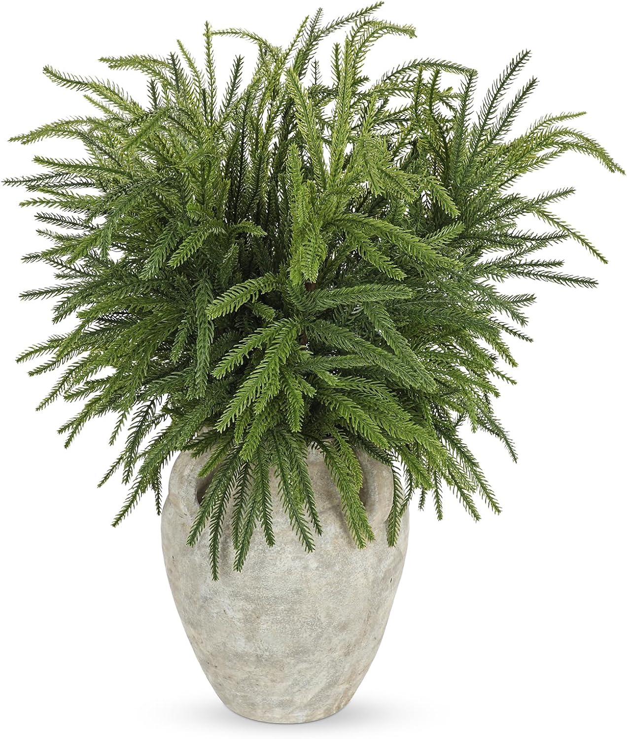 Briful Artificial Norfolk Pine Stems for Christmas Decor, 32.5’’ Faux Greenery Branch, Realistic Holiday Cedar Pine Picks for Vase, Garland, Mantel, DIY Floral Arrangement, Set of 6