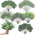 Ceenna 400 Pcs 6 Kinds Mixed Eucalyptus Leaves Stems Bulk Artificial Eucalyptus Leaves Sprays Silver Dollar Faux Greenery Picks Bundle for Wedding Vase Floral Arrangement Decor