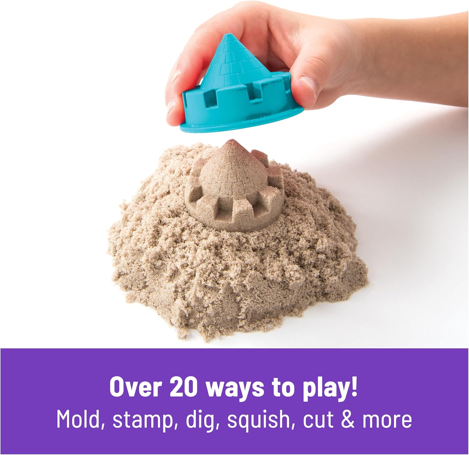 Kinetic Sand, Folding Sand Box with 2lbs Play Sand, 7 Molds & Tools, Storage Case, Sensory Toys, Holiday Gifts & Stocking Stuffers for Kids Ages 3 and up