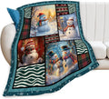 Snowman Blanket Christmas Winter Snowmen Lover Throw Blankets Gifts for Girls Boys Kids Soft Cozy Fleece Plush for Couch Sofa Bed 50"x40"