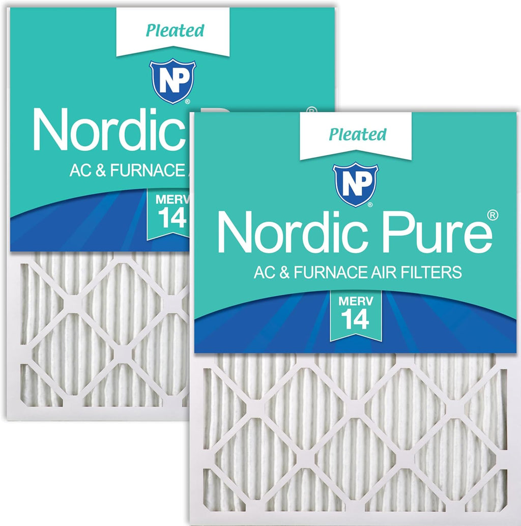 Nordic Pure 20x25x1 (19 1/2 x 24 1/2 x 3/4) Pleated MERV 14 Air Filters 2 Pack