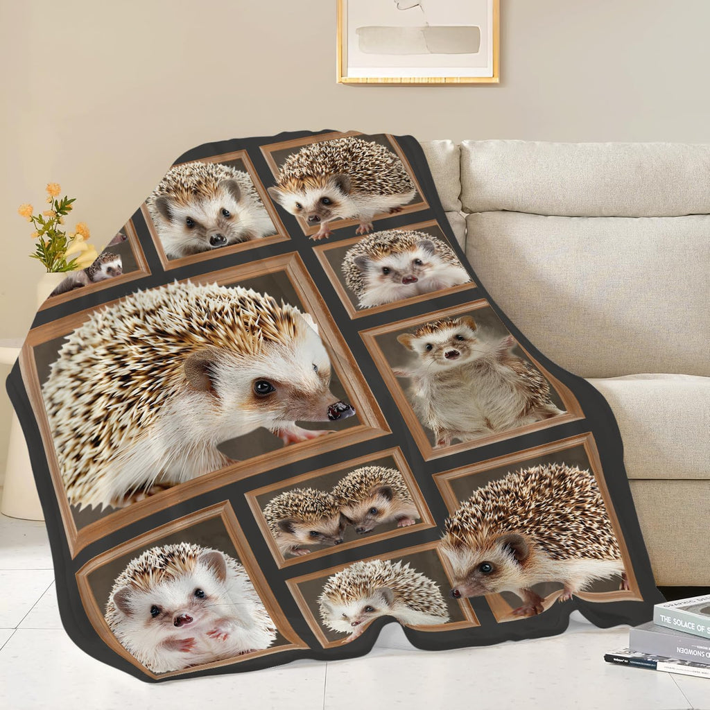 Hedgehog Blanket Hedgehog Throw Blanket Gifts for Girls Women Kids Boys Adults Men Super Soft Cozy Plush Fluffy Fuzzy Fleece Blanket Home Decor 60''X80''