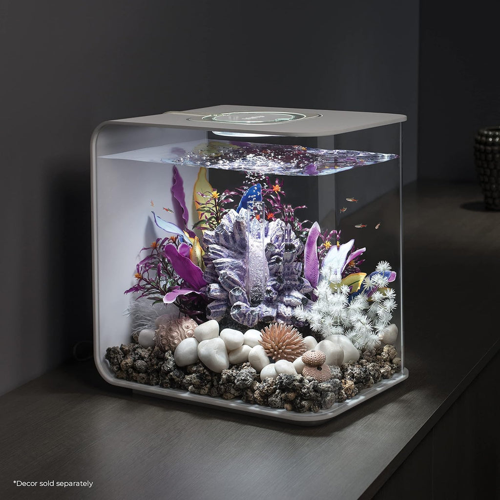 biOrb Flow 30 Acrylic 8-Gallon Aquarium with White LED Lights Modern Tank for Tabletop Display, White