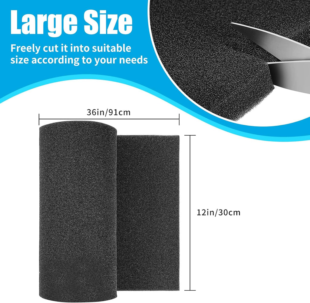 AQUANEAT Aquarium Bio Sponge Filter Media Pad Cut-to-Size Open Cell Foam Sheet for Fish Tank Sump (36" x 12" x 1")