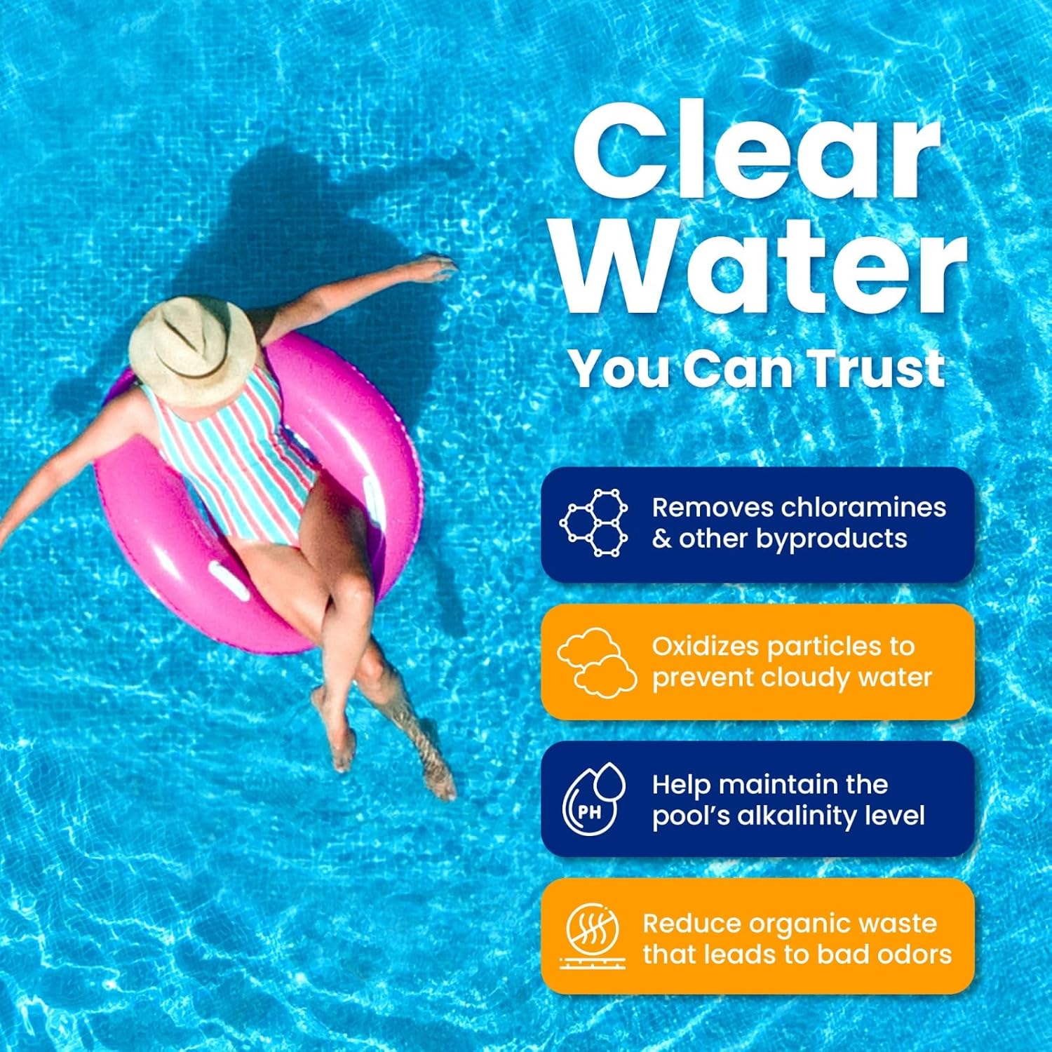 Chlorine Granules Swimming Pool Shock 2lbs Bucket Pool Chlorine for Inground and Above Ground Pool Treatment Saltwater (2lbs)
